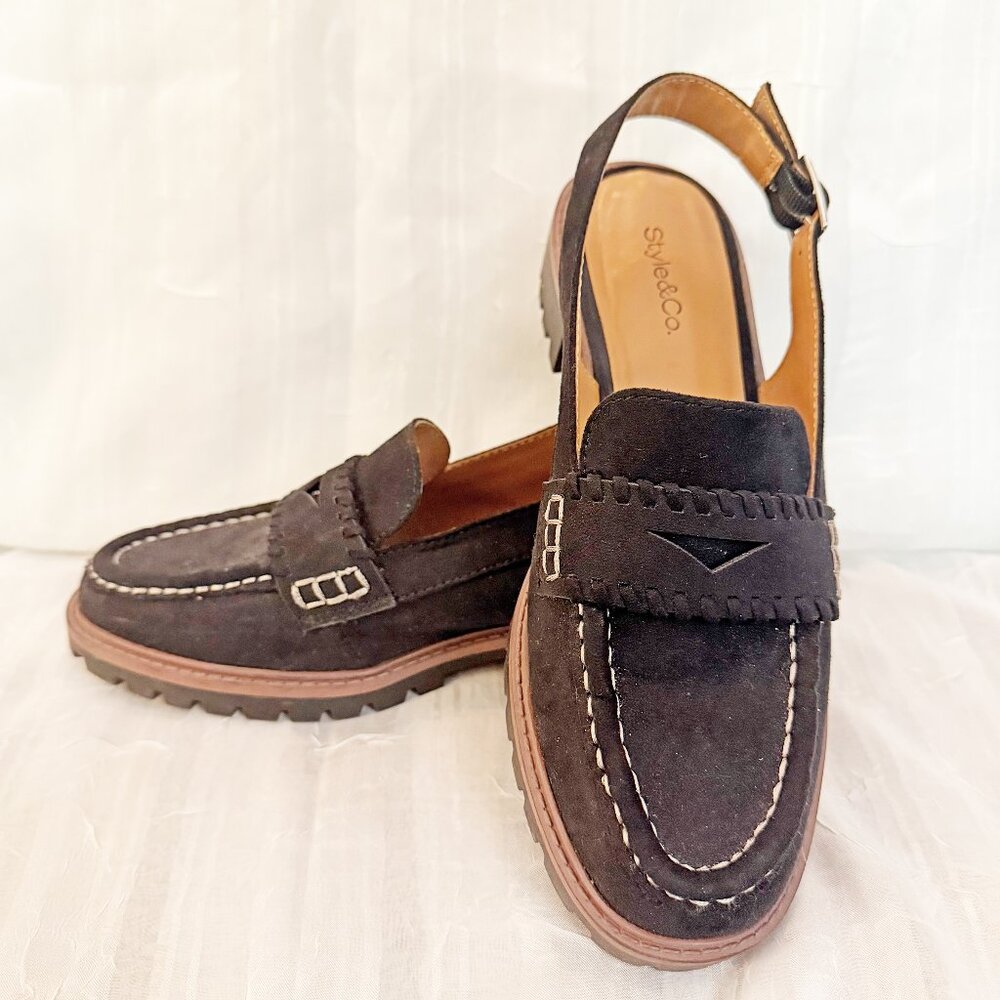 Style & Co. Women's Whimsyy  Lugged Sole Slingback loafers, US 7